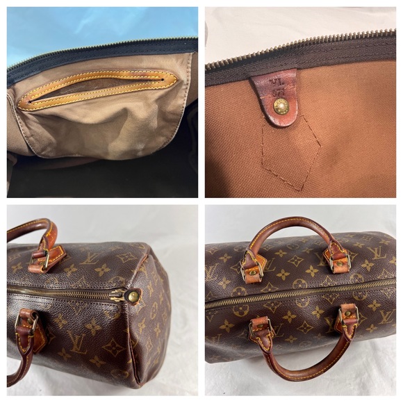 Distressed LOUIS VUITTON Great 80s Vintage Monogram Speedy 35 Satchel Bag - Picture 16 of 17